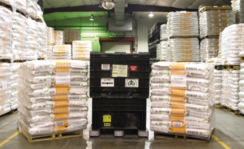 Pioneer corn supply in warehouse